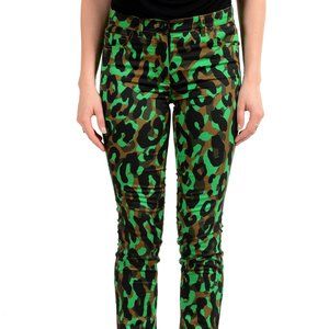 Versace Multi-Color Animal Print Slim Leg Jeans
